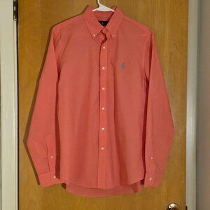 Polo Ralph Lauren Button Up Shirt Mens M Solid Coral L/S Lightweight Preppy Pony